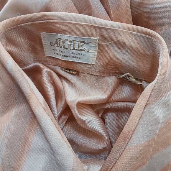 Vintage Men's Disco Shirt Large 1970s Salmon Pink Nautical Sexy Man Woman Print - Picture 9 of 10